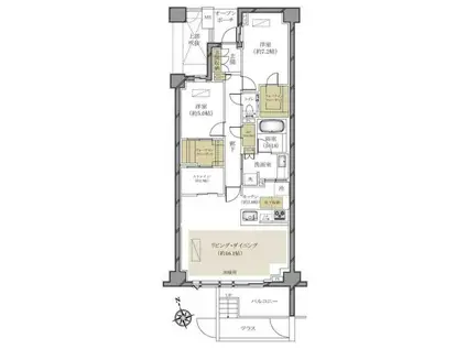 プラウド新宿中落合(2SLDK/1階)の間取り写真