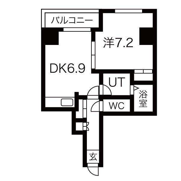 メゾンド東麻生(1LDK/1階)の間取り写真