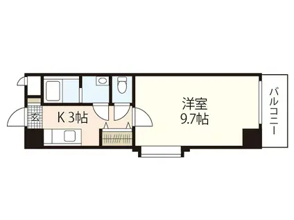 VILLA大原駅前(1K/9階)の間取り写真