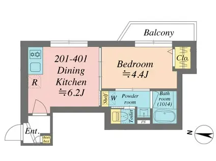 GRANDE SHAKUJIIDAI(1DK/2階)の間取り写真