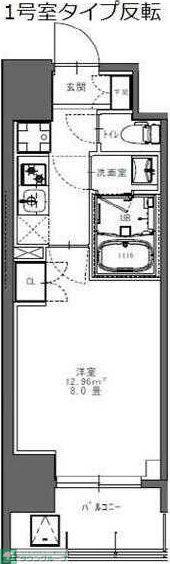 S-RESIDENCE北千住REIZ(1K/3階)の間取り写真