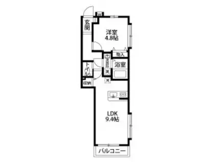 ブランドール中野(1LDK/1階)の間取り写真