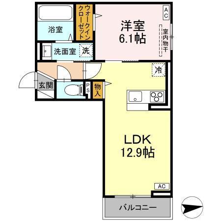 RESUA向中野 D棟(1LDK/3階)の間取り写真