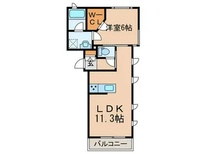 グリーンガーデン(1LDK/2階)の間取り写真