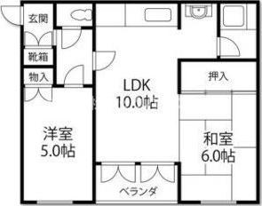アパルトマンK(2LDK/4階)の間取り写真