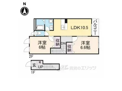 ルミナスハイム(2LDK/2階)の間取り写真