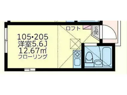 ユナイト上中里ジェイミー(ワンルーム/1階)の間取り写真