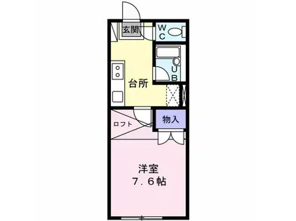 シンフォニー萩ヶ丘(1K/2階)の間取り写真