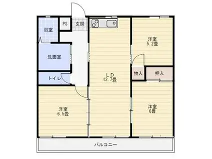 ユニテ井上(3LDK/3階)の間取り写真