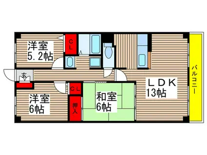 アルカンシエール(3LDK/2階)の間取り写真
