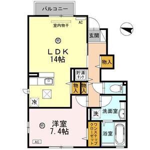 フォレストフィールド(1LDK/1階)の間取り写真
