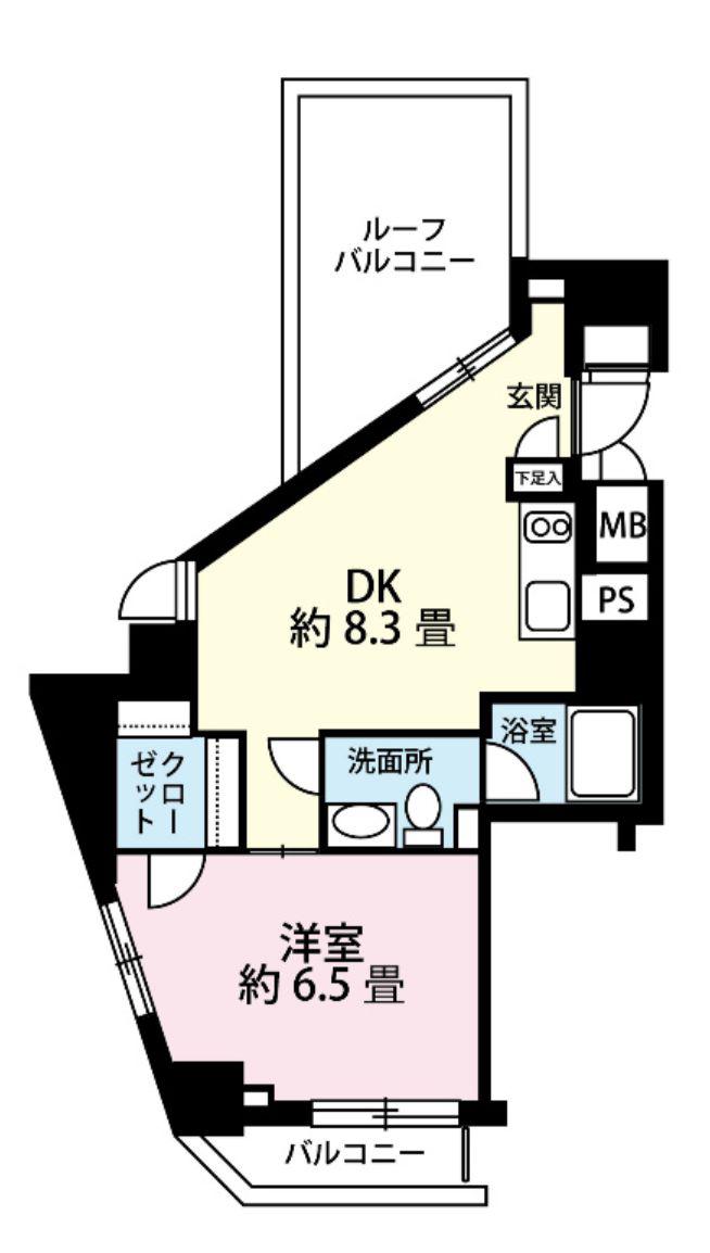 レジディア恵比寿III(1LDK/5階)の間取り写真