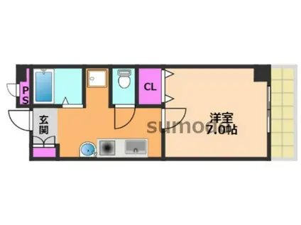 ヴィラージュ吉田(1K/2階)の間取り写真