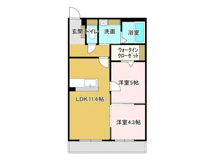 リアンジュ下沢(2LDK/3階)の間取り写真