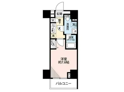 プレール・ドゥーク押上IV(1K/10階)の間取り写真