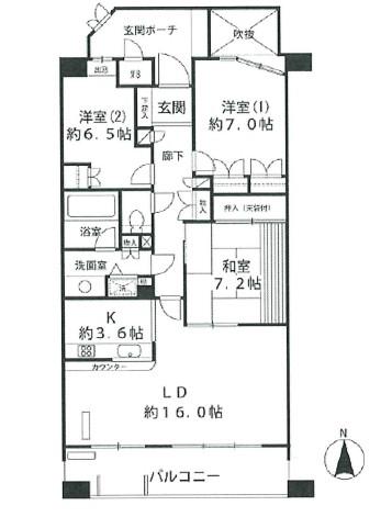 赤坂アパートメント(3LDK/4階)の間取り写真