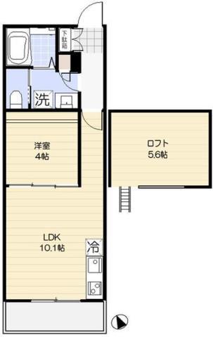 FENICE HAKURAKU(1LDK/2階)の間取り写真