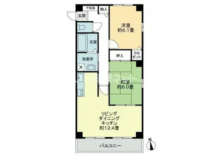 フィネスレインボー(2LDK/2階)の間取り写真