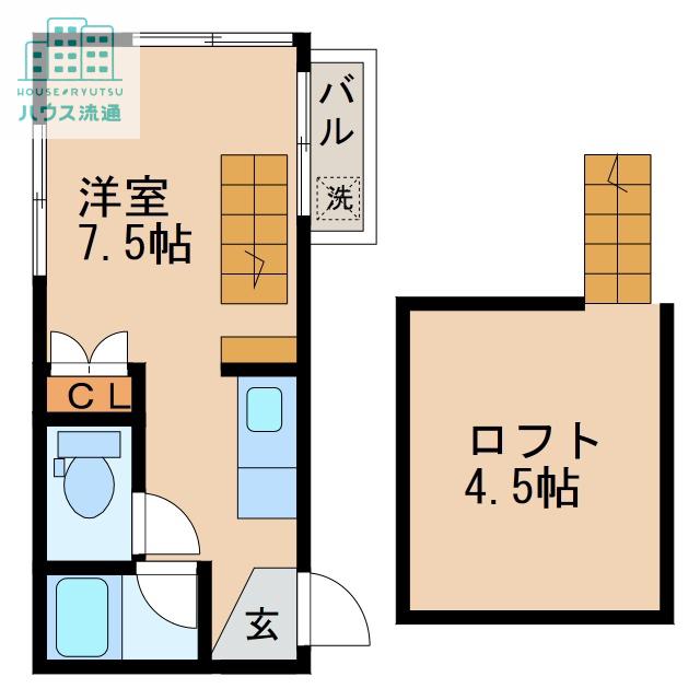 アネモスハイツ(ワンルーム/1階)の間取り写真