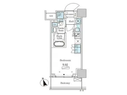 パークアクシス大塚ステーションゲートタワー(ワンルーム/11階)の間取り写真