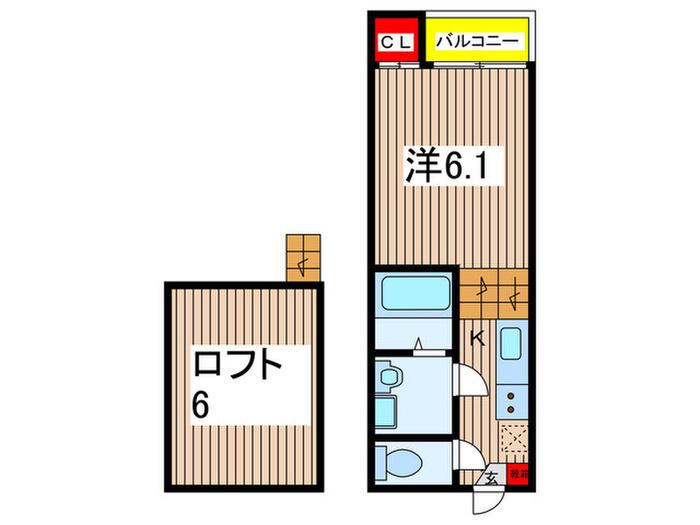 ノーブルモネ(1K/2階)の間取り写真
