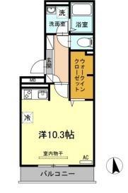 ウエストヴィレッジII(ワンルーム/1階)の間取り写真