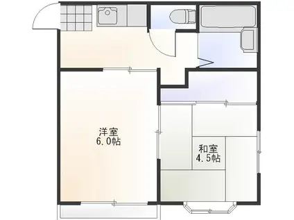 ハイツリネア(2K/1階)の間取り写真