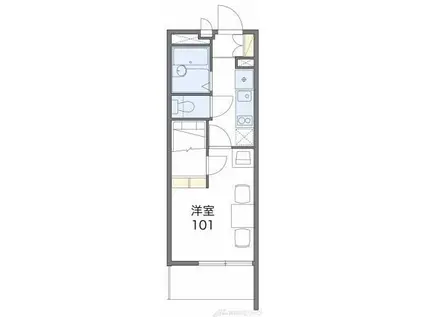 レオパレス南高浜(1K/2階)の間取り写真