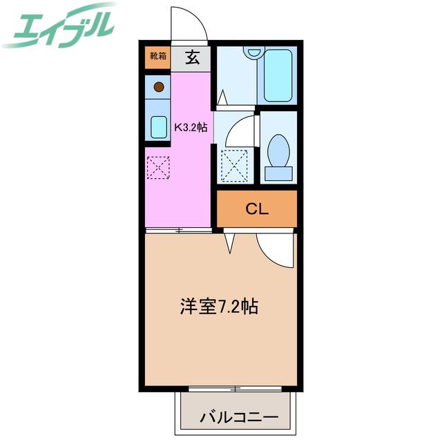 セゾンプレミール A棟(1K/1階)の間取り写真