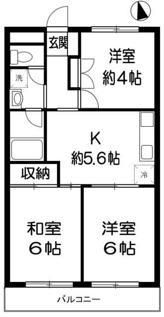 パストラル山口(3K/2階)の間取り写真