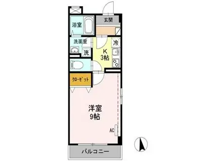 パストラルパンド(1K/4階)の間取り写真