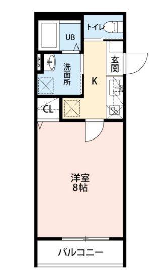 シャルム桜ヶ丘(1K/3階)の間取り写真