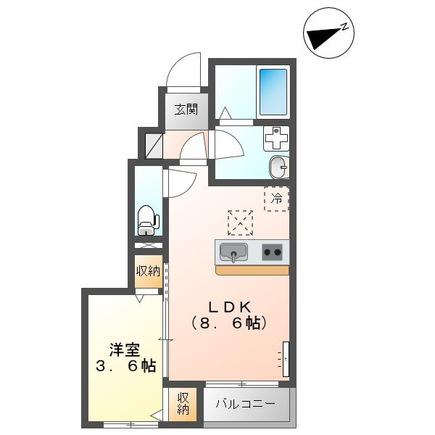 サンフィットふよう(1LDK/1階)の間取り写真