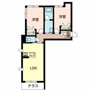 インフローラ大島(2LDK/1階)の間取り写真