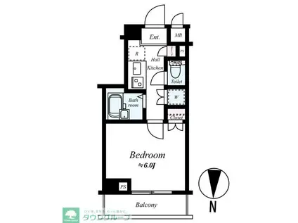 リクレイシア菊川(1K/7階)の間取り写真