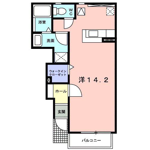 クレインバレー(ワンルーム/1階)の間取り写真