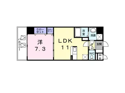 メゾン・フロールIMAKUBO(1K/4階)の間取り写真