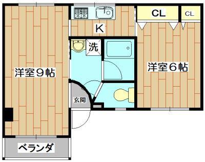 メゾン高槻(2K/4階)の間取り写真