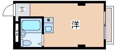 サンビルダー北野山ノ手(ワンルーム/3階)の間取り写真