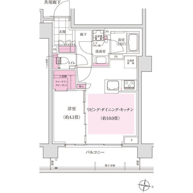 ディームス東陽町(1LDK/2階)の間取り写真