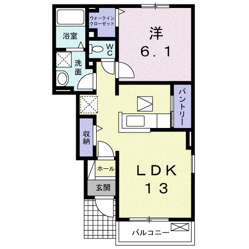アルドールV(1LDK/1階)の間取り写真