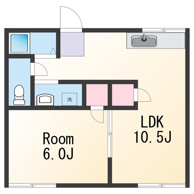 ネクサス小雑賀I(1LDK/1階)の間取り写真
