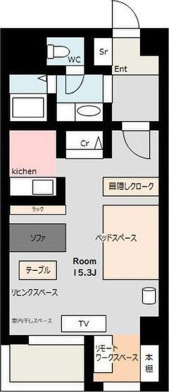 グランシャリオ(ワンルーム/8階)の間取り写真