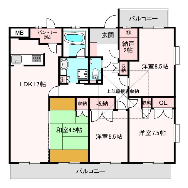 マジョール松崎町(4SLDK/6階)の間取り写真
