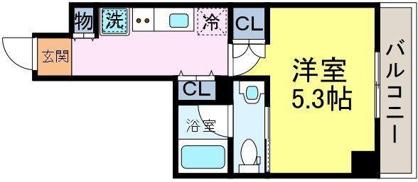 HYS 新小岩(1K/7階)の間取り写真