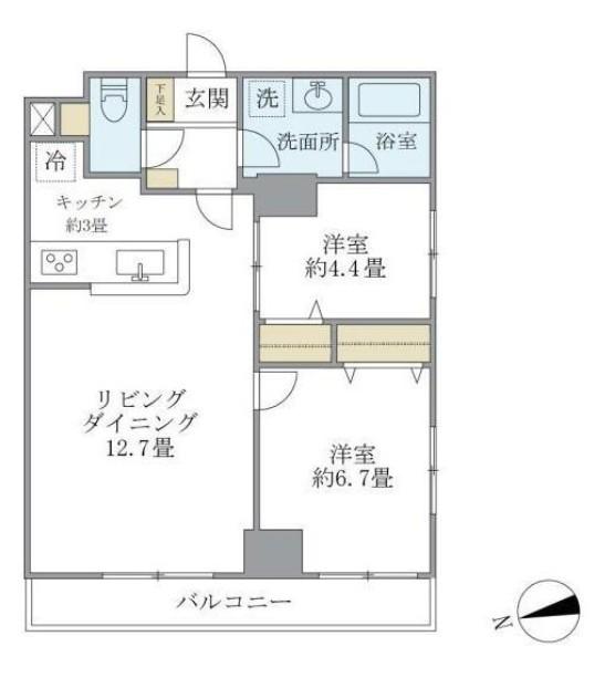KDXレジデンス秋葉原(2LDK/8階)の間取り写真