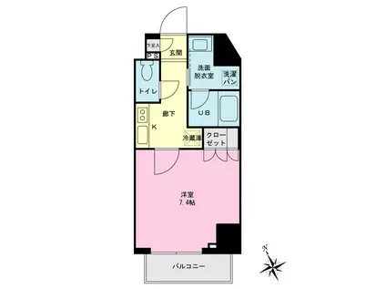 プライムネクサス新橋(1K/6階)の間取り写真