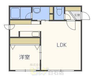 CASTLE(1LDK/4階)の間取り写真
