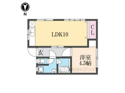 地下鉄烏丸線 鞍馬口駅 徒歩4分 2階建 築52年(1LDK/1階)の間取り写真