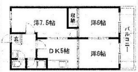 須磨マンション(3DK/3階)の間取り写真